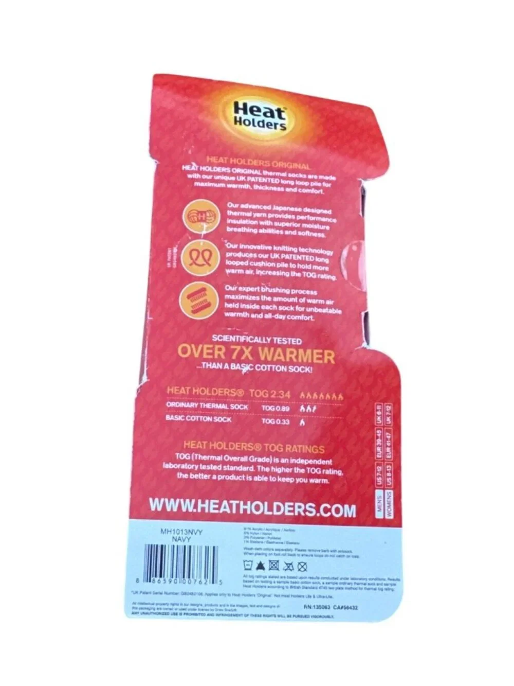 Heat Holder Socks 2.3 Women’s 8-13 NWT Navy Turn over Cuff Men's 7-12